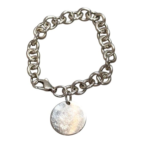 Tiffany & Co. Please Return To Sterling 925 Round Tag Chain Link Bracelet Silver - Picture 4 of 6